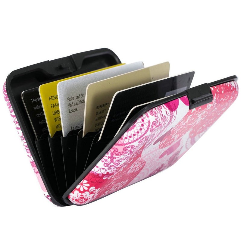 ELFISH Mini RFID Aluminum Wallet Credit Cards Holder Business Card Case Metal ID Case for Men Women (Heart) - Image 3